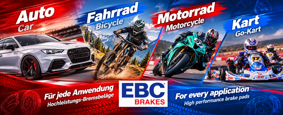 EBC Bremsen für Auto, Motorrad, Kart, Fahrrad lieferbar bei EBCBremsen.ch Schweiz