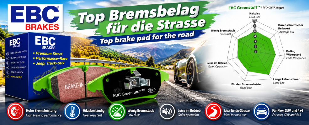 EBC Green Stuff für die Strasse mit super bremseigenschaften