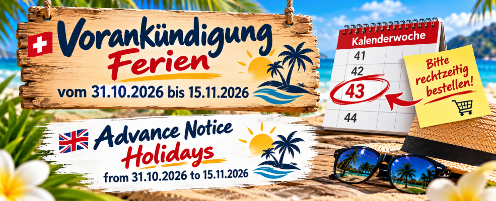 Ferien vom 31.10.2026 - 15.11.2026