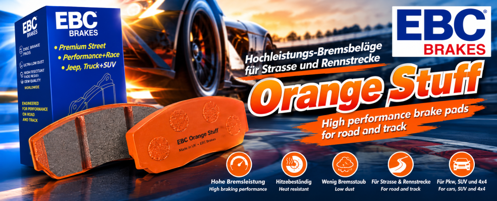 EBC Orange Stuff Bremsbeläge lieferbar bei www.ebcbremsen.ch der EBC Bremsenshop in der Schweiz