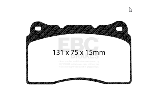 EBC DP81210.15SR11 Sintered Racing Scheibenbremsbelag Satz 131x75x15.0mm